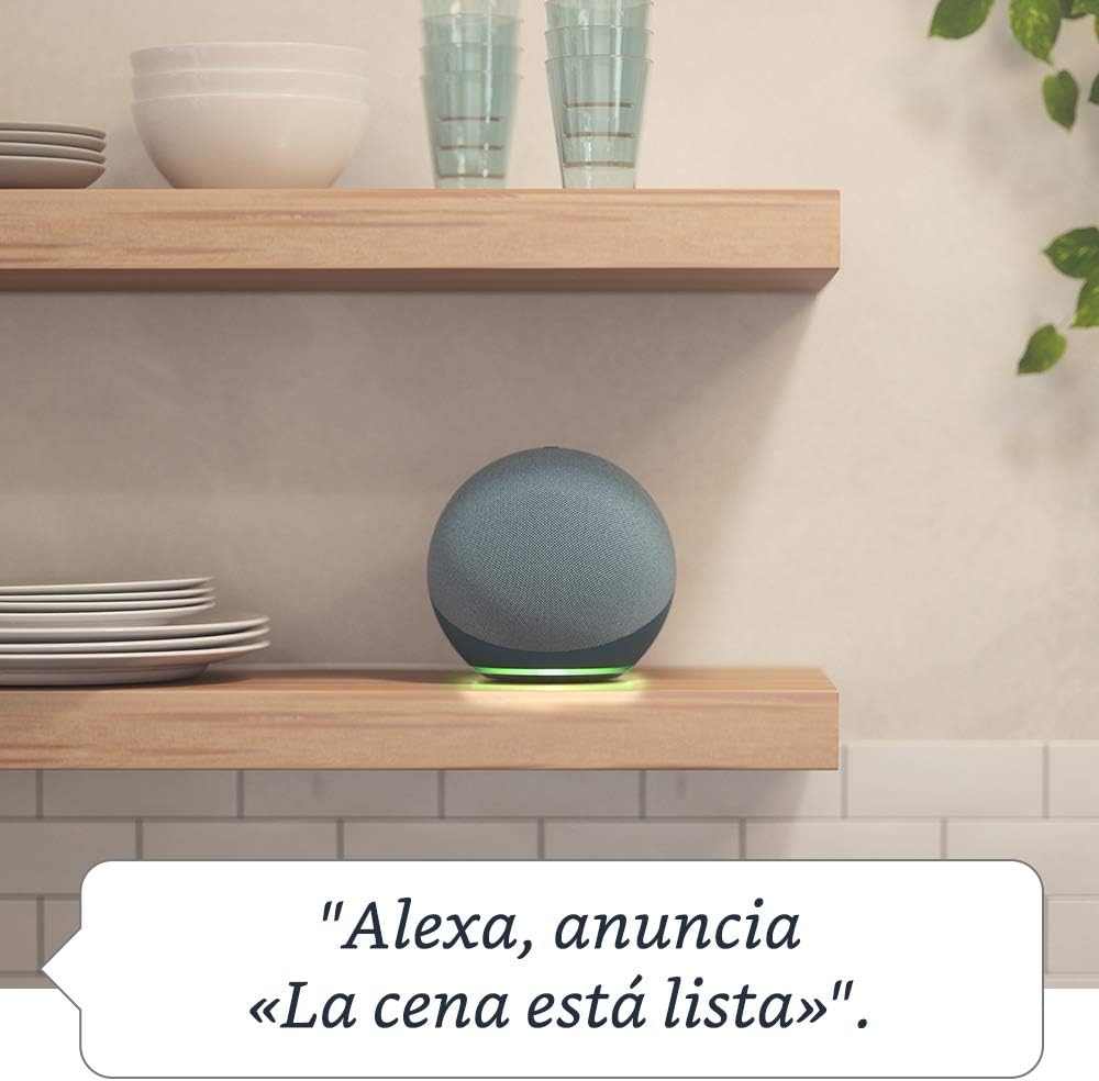 Echo (4.ª generación) | Altavoz inteligente wifi y Bluetooth con Alexa, controlador de Hogar digital y sonido Dolby de gran calidad | Azul grisáceo