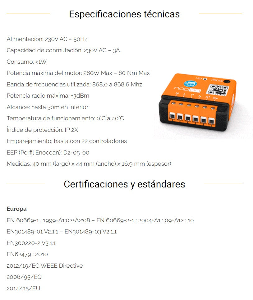 Módulo Persiana Motorizada EnOcean