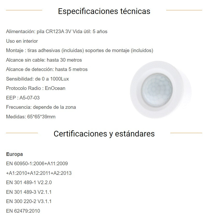 Sensor de movimiento EnOcean