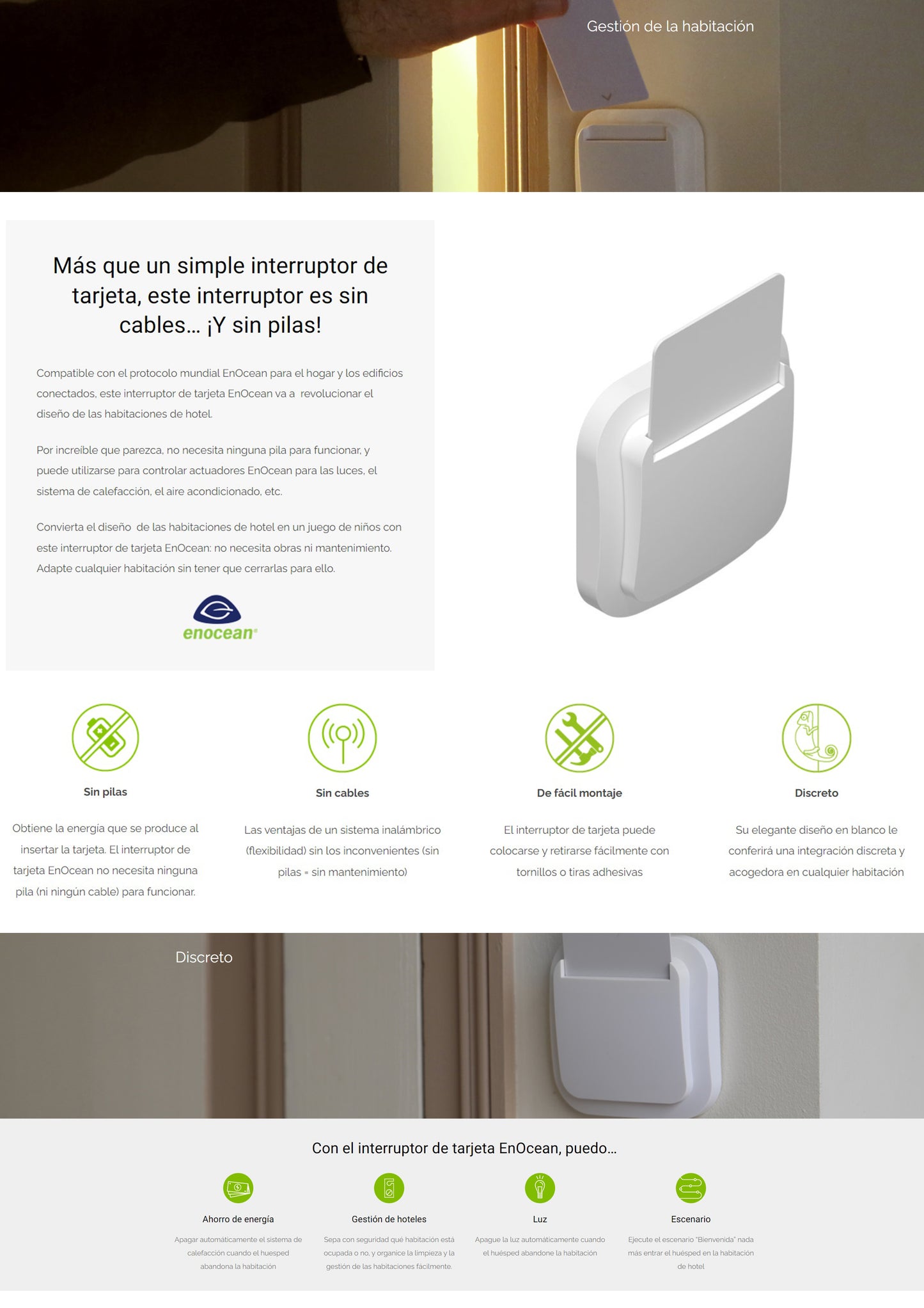 Interruptor de tarjeta EnOcean
