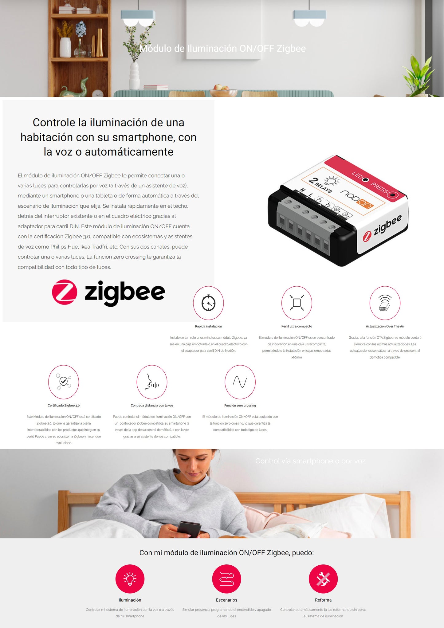 Módulo de Iluminación ON/OFF Zigbee