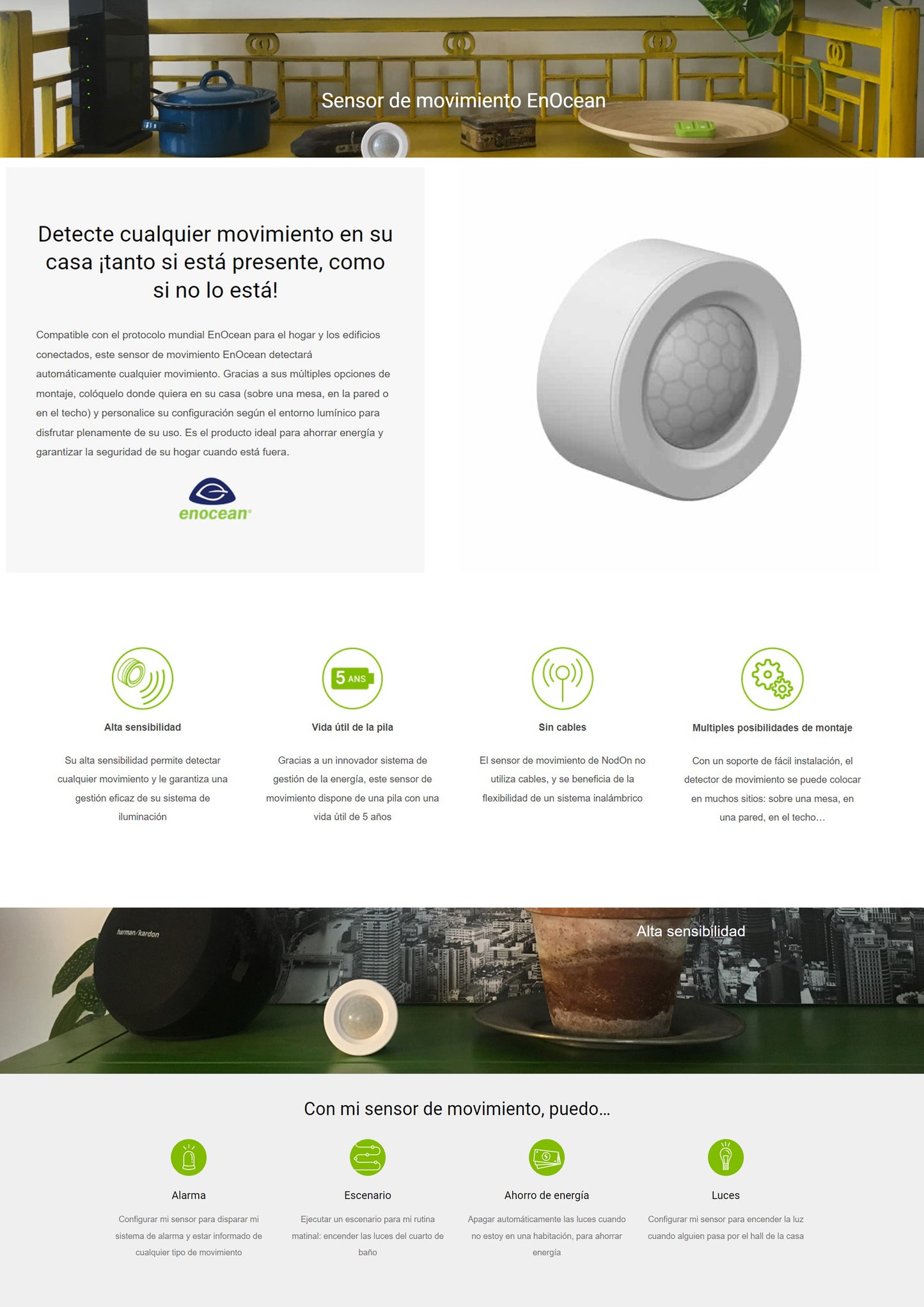 Sensor de movimiento EnOcean