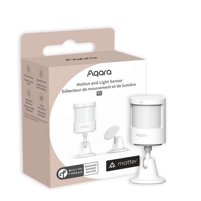 AQARA - Detector de luz y movimiento de materia (sobre hilo) Sensor de luz y movimiento Aqara P2