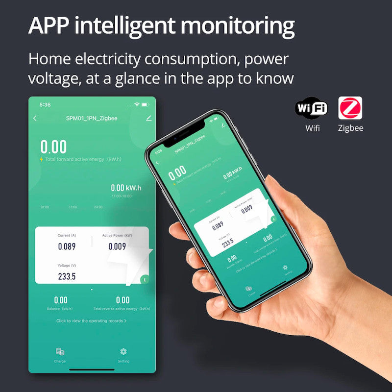 Contador de energía inteligente Tuya 1P+N WIFI (compatible con Smart Life) - BITUO TECHNIK