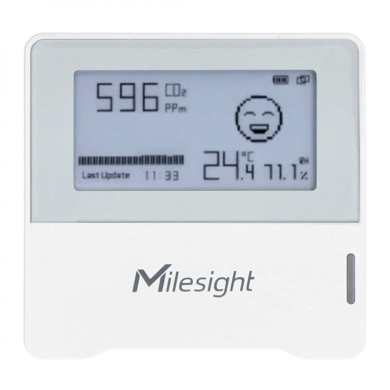 MILESIGHT - Sensor de calidad del aire LoRaWAN TEMP-HUM-CO2 con pantalla AM103