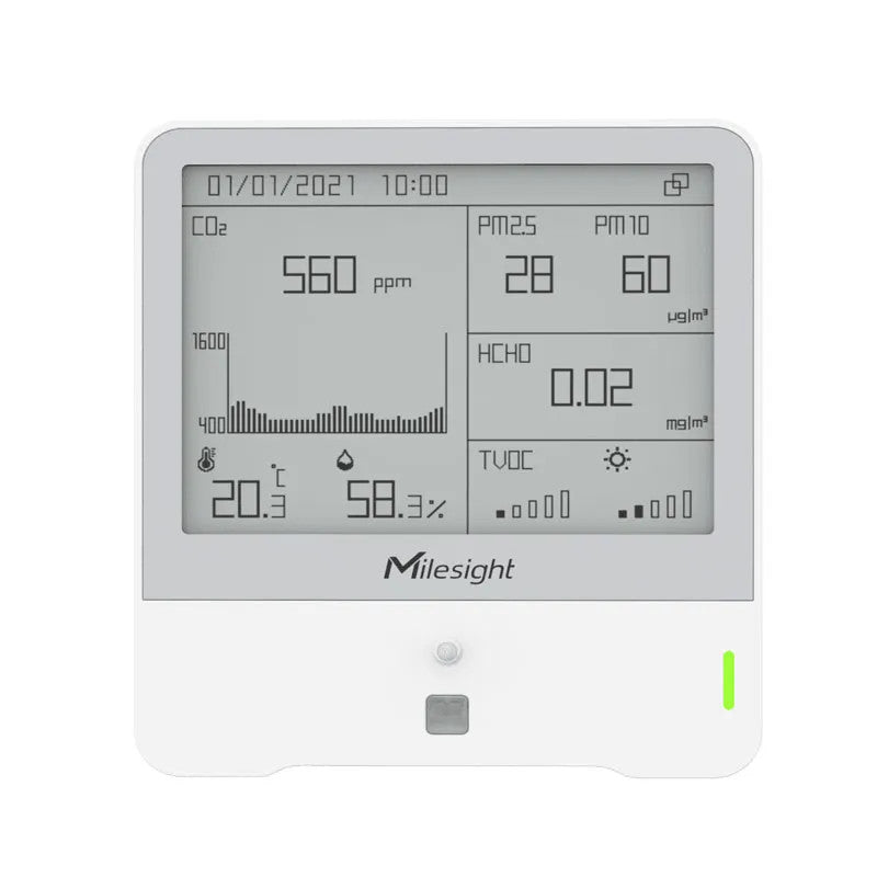 MILESIGHT - Sensor de calidad del aire LoRaWAN TVOC/CO2/HCHO/PM2.5/PM10 AM319