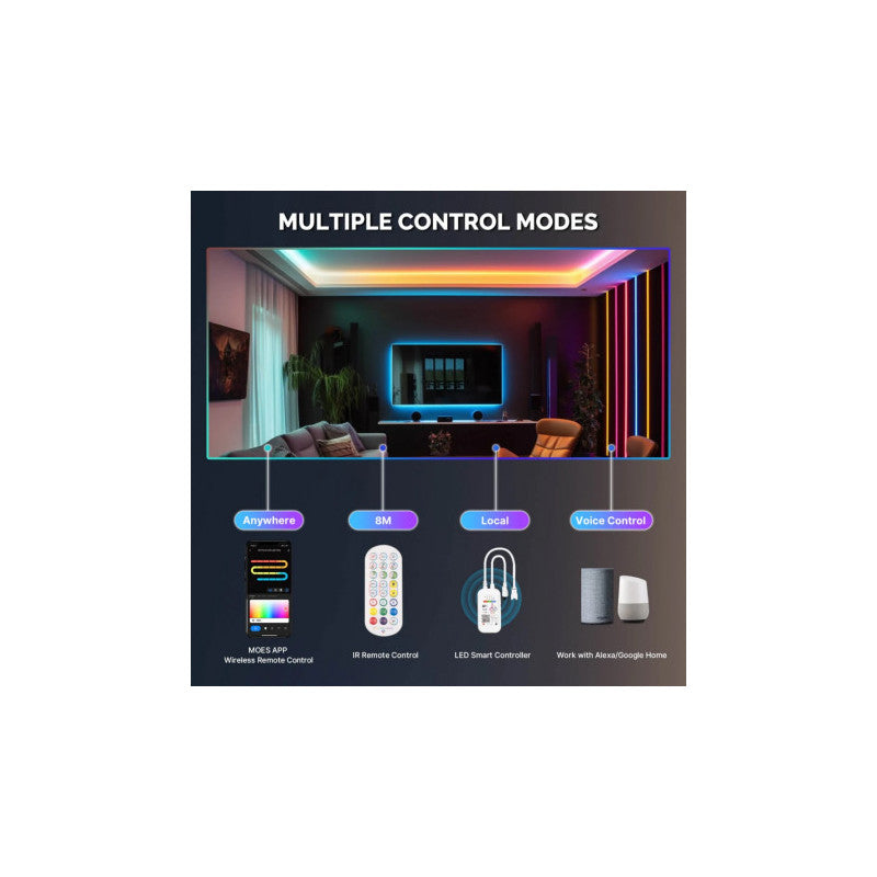 MOES - Tira de llum de neó LED intel·ligent WIFI (RGB)