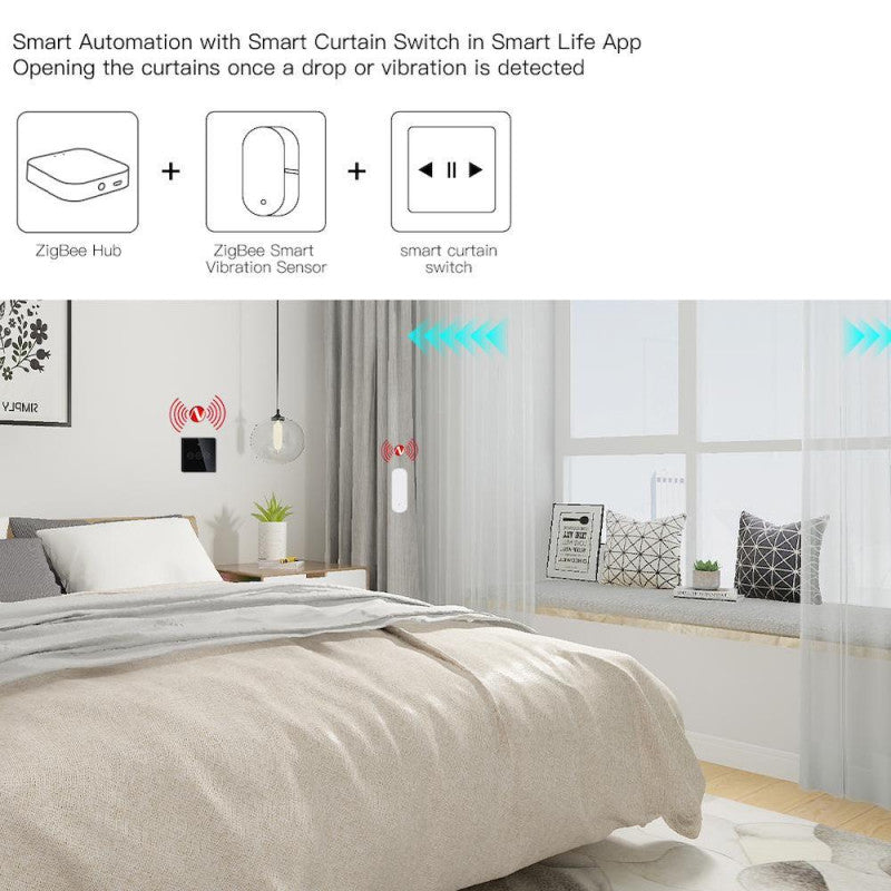 MOES - Sensor de vibración Zigbee TUYA