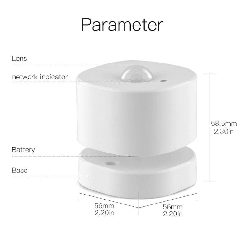 MOES - Detector de movimiento + luminosidad Zigbee TUYA con soporte giratorio