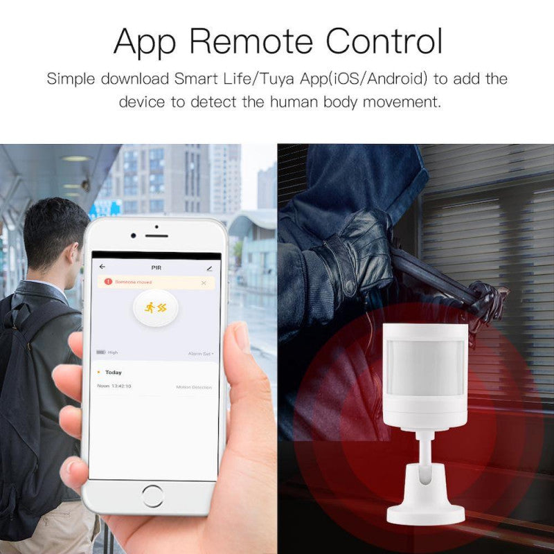 MOES - Detector de movimiento Zigbee TUYA + Soporte giratorio