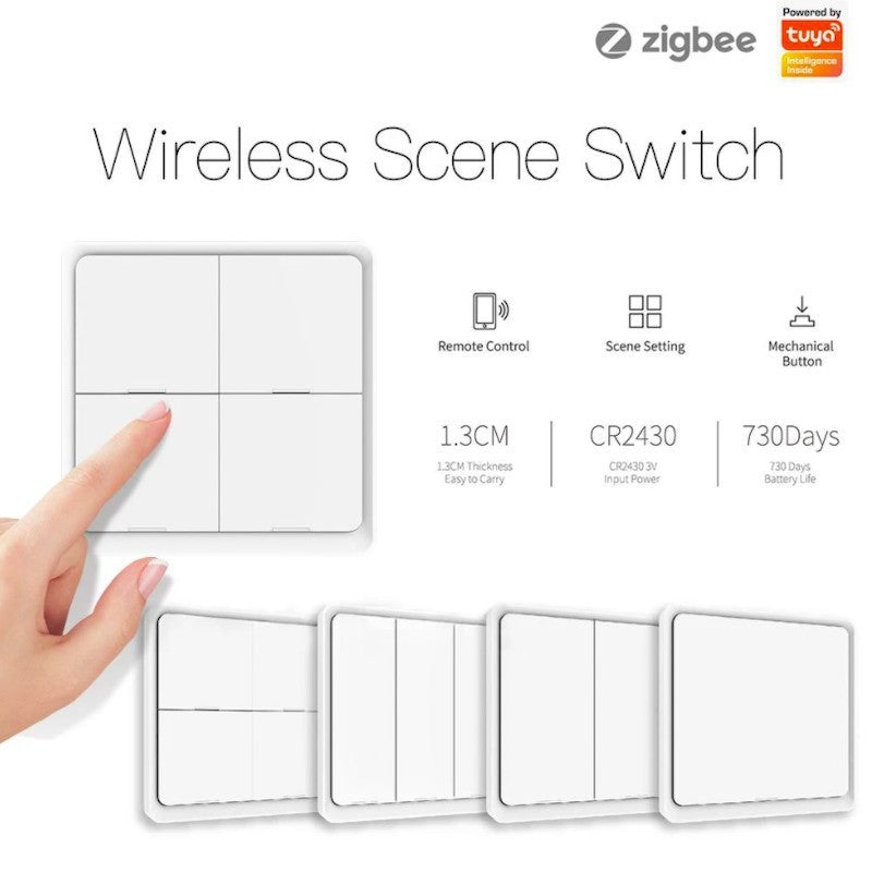MOES - Interruptor Inteligente Inalámbrico Zigbee - 2 Botones