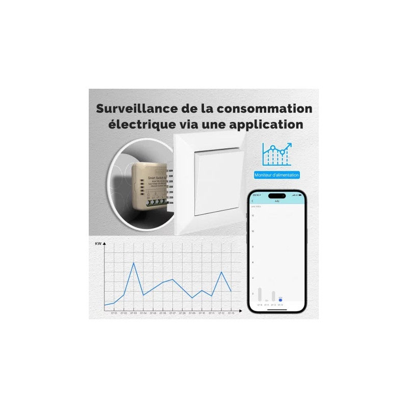 MOES - Mòdul Tuya WIFI ON/OFF 1 canal + Mesurament de consum