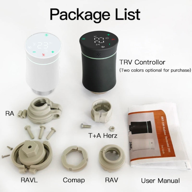 MOES - Cabezal termostático inteligente Zigbee 3.0 - Blanco