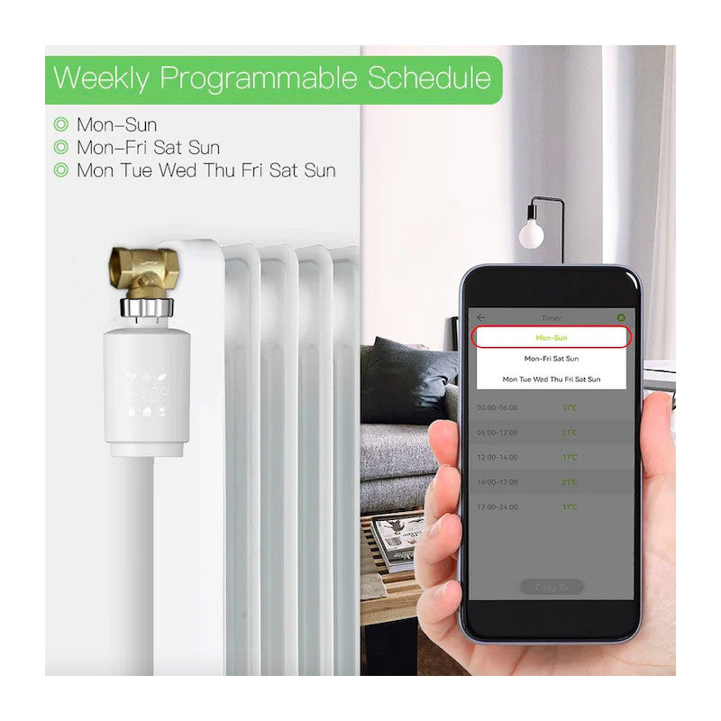 MOES - Cabezal termostático inteligente Zigbee TUYA