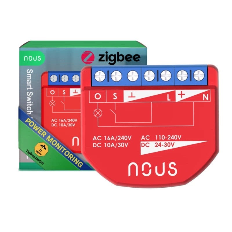 EE. UU. - Módulo Zigbee ON/OFF + Medición de consumo (10 A CC, 16 A CA)