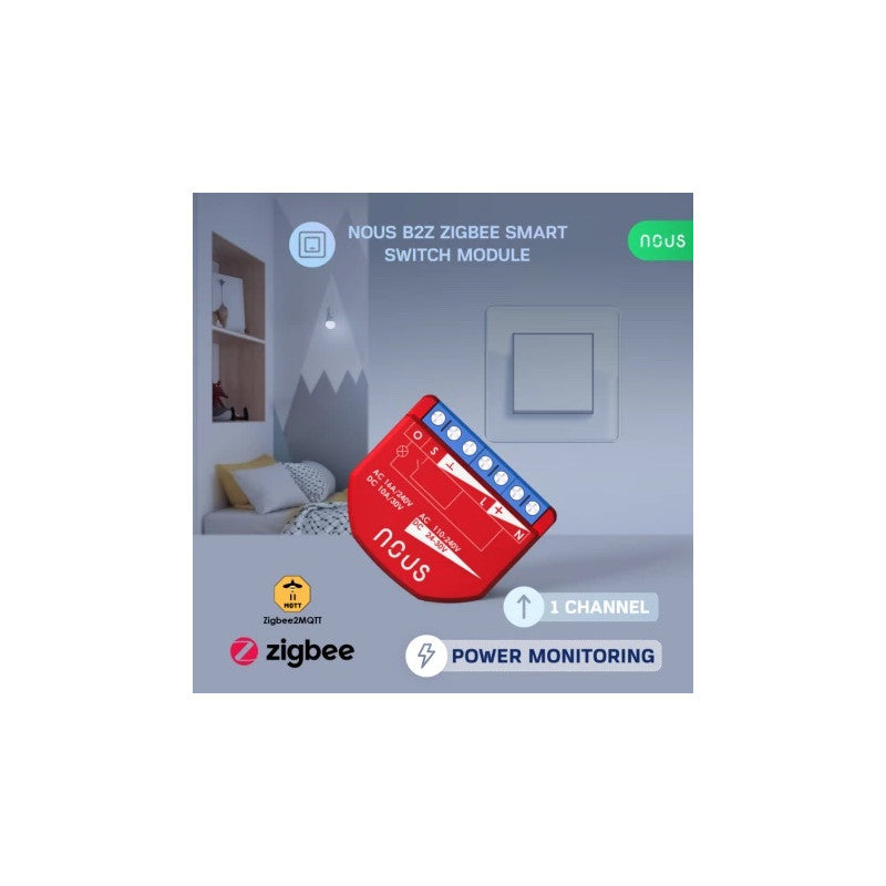 EE. UU. - Módulo Zigbee ON/OFF + Medición de consumo (10 A CC, 16 A CA)