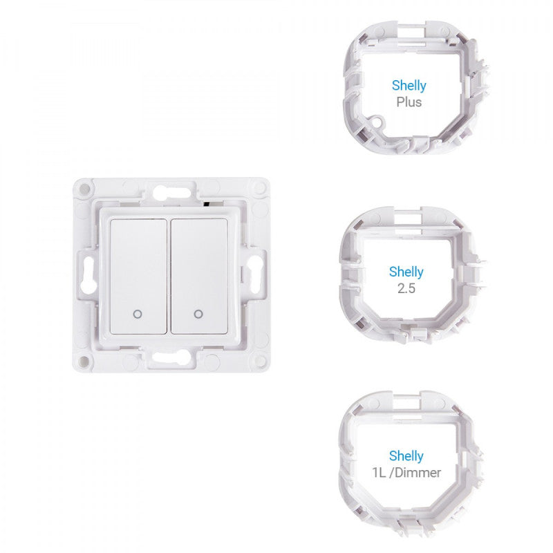 SHELLY - Interruptor de paret doble per a micromòdul Shelly Wall Switch 2 (blanc)