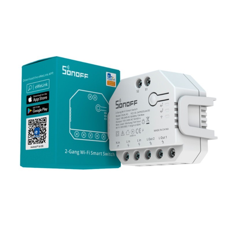 SONOFF - Interruptor inteligente WIFI 2 canales + medición de consumo