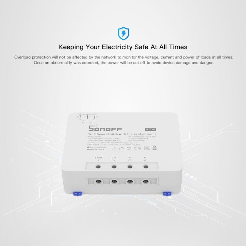 SONOFF – Interruptor Inteligente WIFI de Alta Potencia (25A)