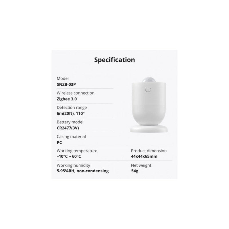SONOFF - Detector de moviment Zigbee 3.0