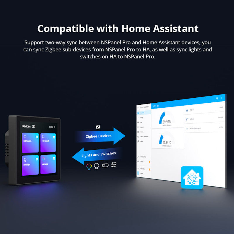 SONOFF - Interruptor de pared Zigbee 3.0 NSPanel PRO negro