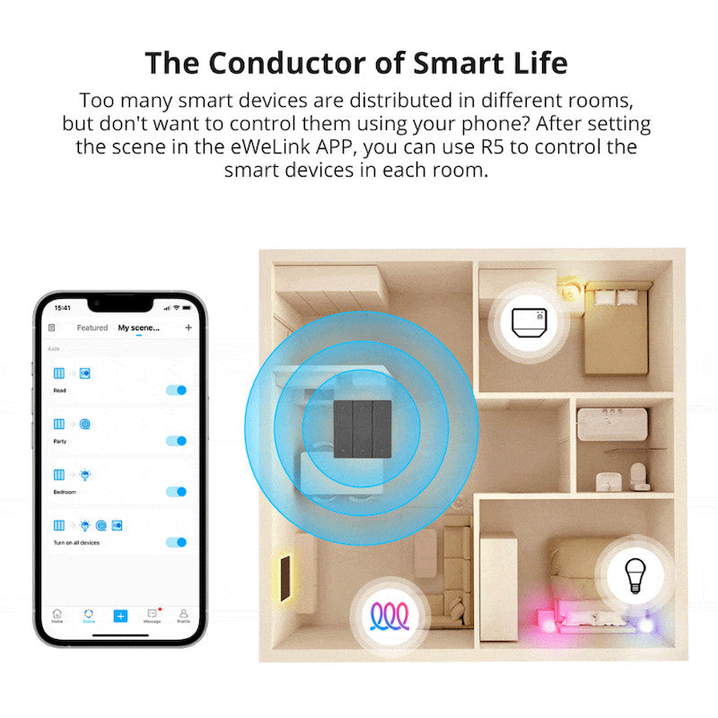 SONOFF - Interruptor de paret connectat SwitchMan WIFI (a piles) R5W - Blanc