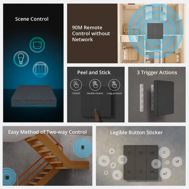 SONOFF - Interruptor de paret connectat SwitchMan WIFI (a piles) R5W - Blanc
