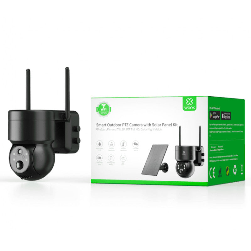 WOOX - Cambra exterior giratòria Tuya WIFI + Panell solar
