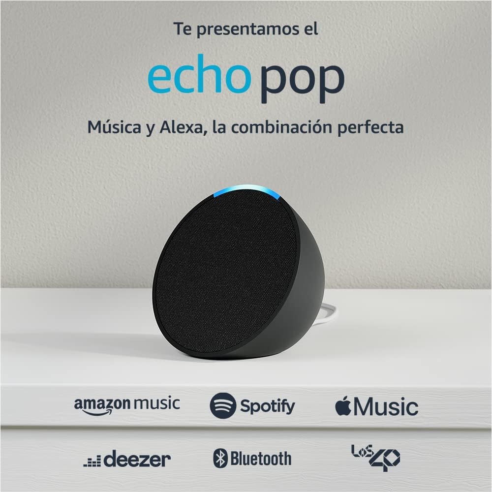 Echo Pop | Altaveu intel·ligent wifi i Bluetooth amb Alexa, de so potent i compacte | Antracita 