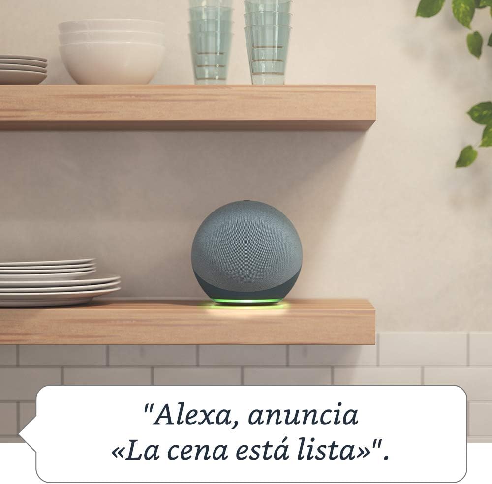 Echo (4a generació) | Altaveu intel·ligent wifi i Bluetooth amb Alexa, controlador de Llar digital i so Dolby de gran qualitat | Blau grisenc 