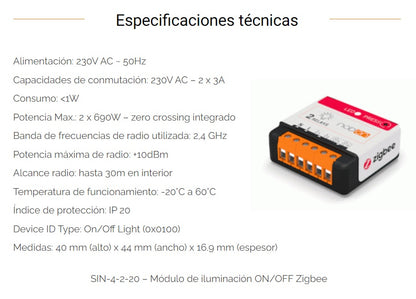 Mòdul d'Il·luminació ON/OFF Zigbee