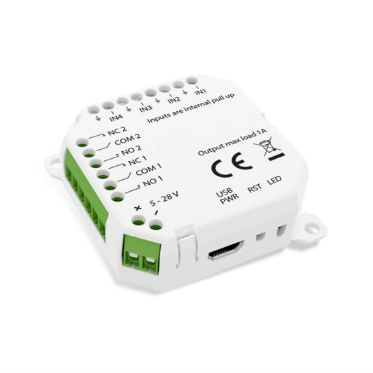 FRIENT - Mòdul IO Zigbee 3.0 - 4 entrades de contacte sec + 2 sortides de contacte sec NA/NC (ON/OFF o pols)