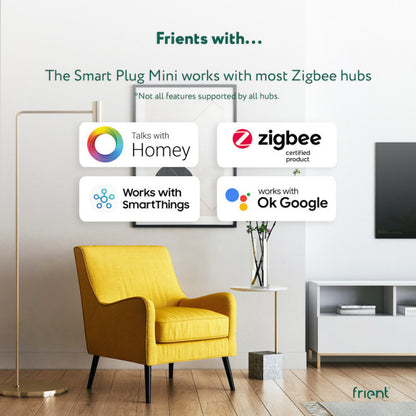 FRIENT - Mini enchufe inteligente con medición de consumo Zigbee HA - Versión FR