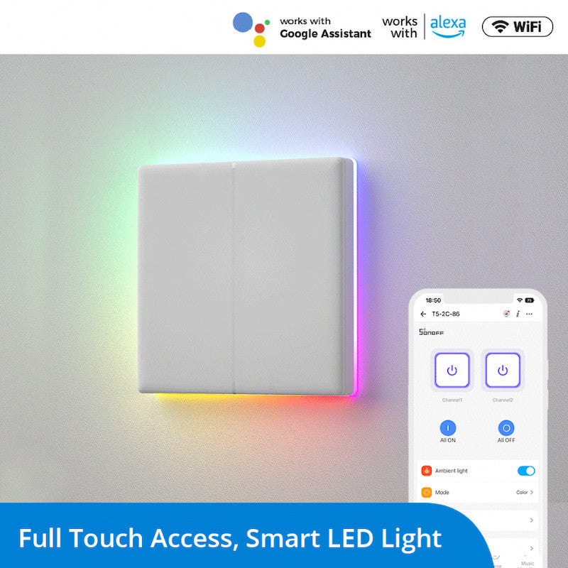 TX Ultimate interruptor de paret tàctil intel·ligent de 2 tocs - SONOFF 