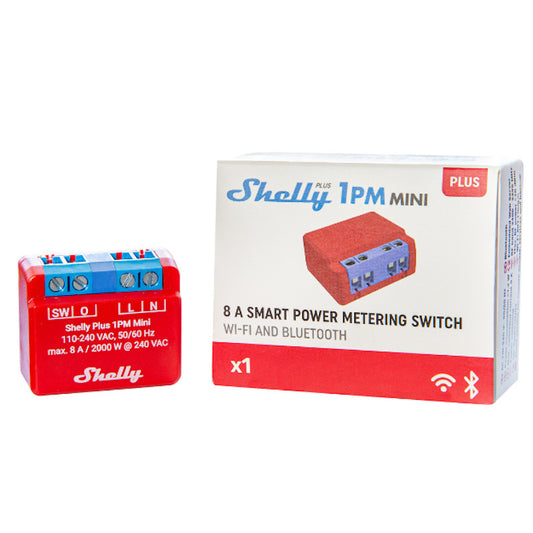 Micromódulo interruptor inteligente Wi-Fi 8A con medición de energía Shelly Plus 1PM Mini - SHELLY