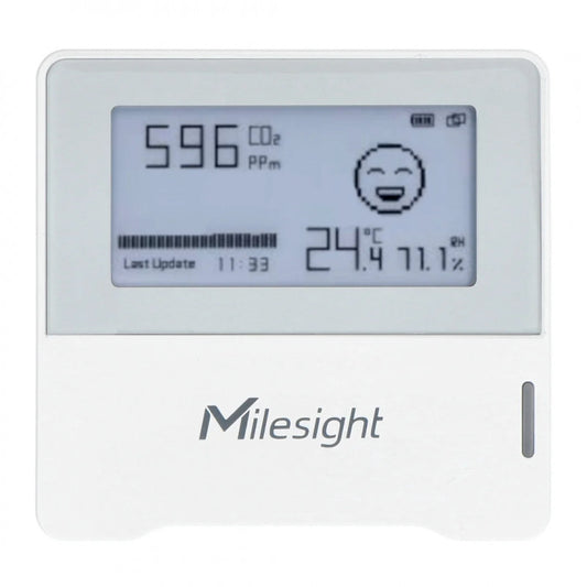 MILESIGHT - Sensor de calidad del aire LoRaWAN TEMP-HUM-CO2 con pantalla AM103