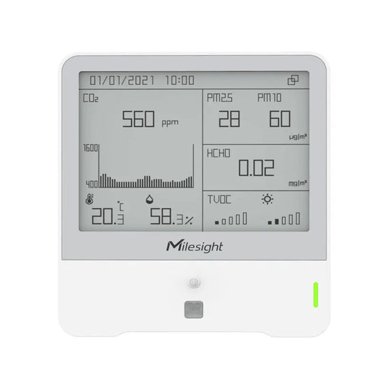MILESIGHT - Sensor de calidad del aire LoRaWAN TVOC/CO2/HCHO/PM2.5/PM10 AM319