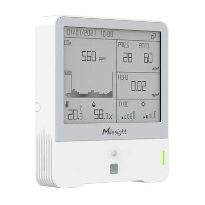 MILESIGHT - Sensor de calidad del aire LoRaWAN TVOC/CO2/HCHO/PM2.5/PM10 AM319
