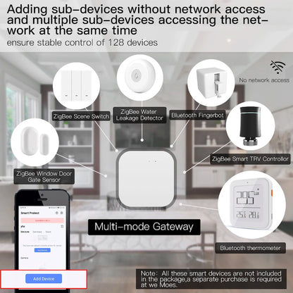 MOES - Caja domótica Zigbee + Bluetooth Tuya Smart Life + Alarma sonora (versión Ethernet)