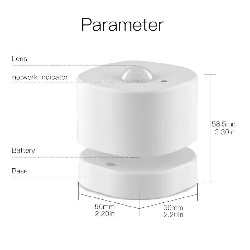 MOES - Detector de movimiento + luminosidad Zigbee TUYA con soporte giratorio