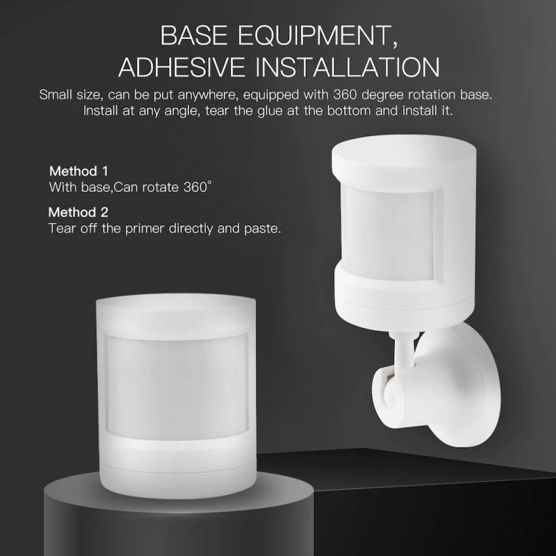 MOES - Detector de moviment Zigbee TUYA + Suport giratori 