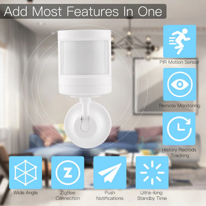 MOES - Detector de moviment Zigbee TUYA + Suport giratori 