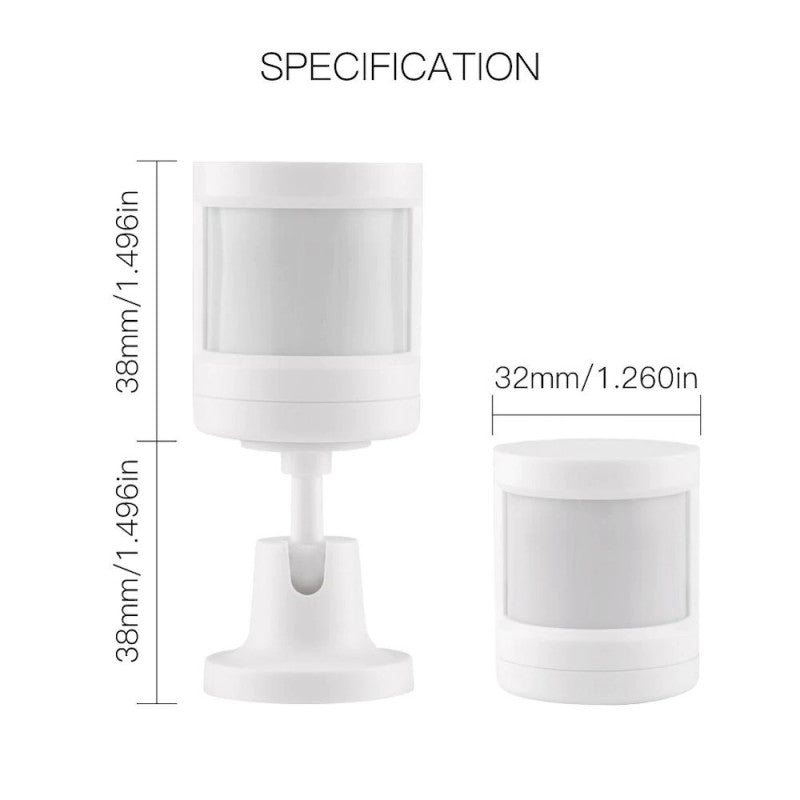 MOES - Detector de moviment Zigbee TUYA + Suport giratori 