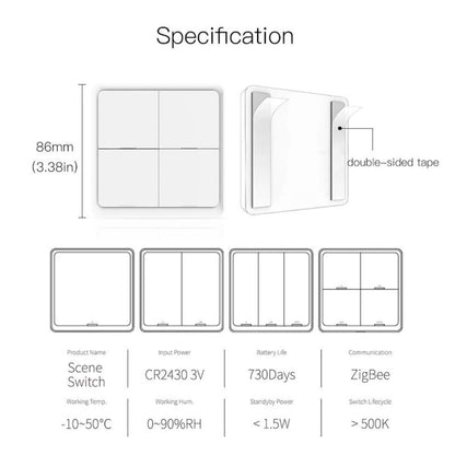 MOES - Interruptor Inteligente Inalámbrico Zigbee - 3 Botones