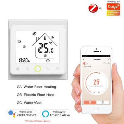 MOES - Termòstat intel·ligent Zigbee blanc per a caldera AIGUA/GAS 3A 