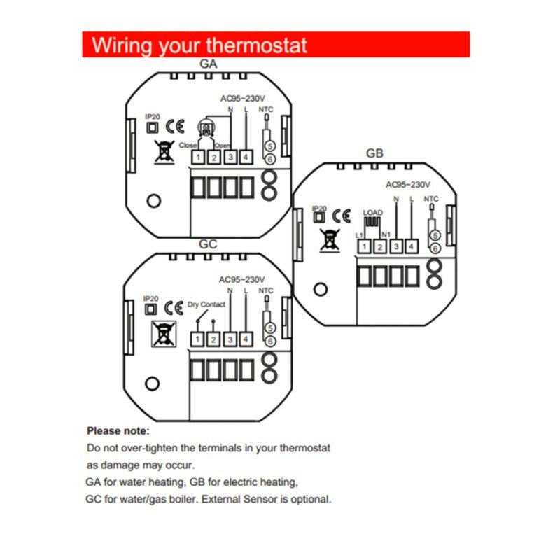 MOES - Termòstat intel·ligent Zigbee blanc per a terra radiant elèctric 16A 