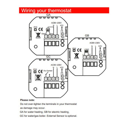 MOES - Termòstat intel·ligent Zigbee blanc per a terra radiant elèctric 16A 