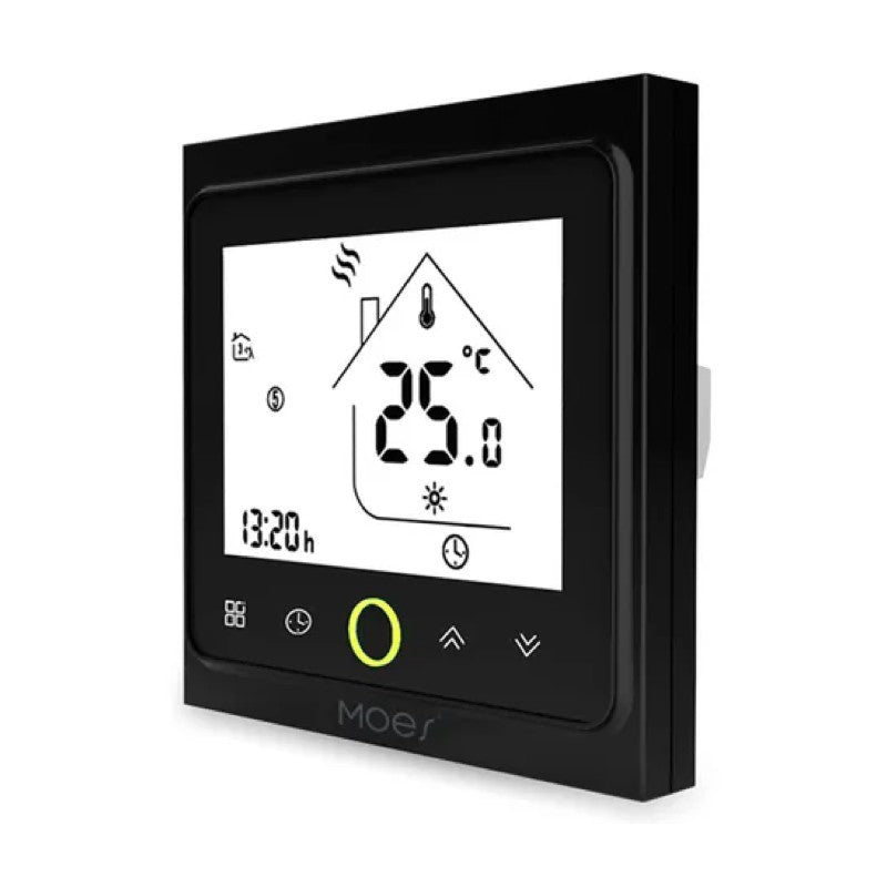 MOES - Termostato Zigbee Suelo radiante hidráulico negro 3A