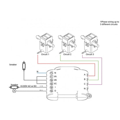 SHELLY - Contador de energía eléctrica Wi-Fi con contactor 10A Shelly 3EM