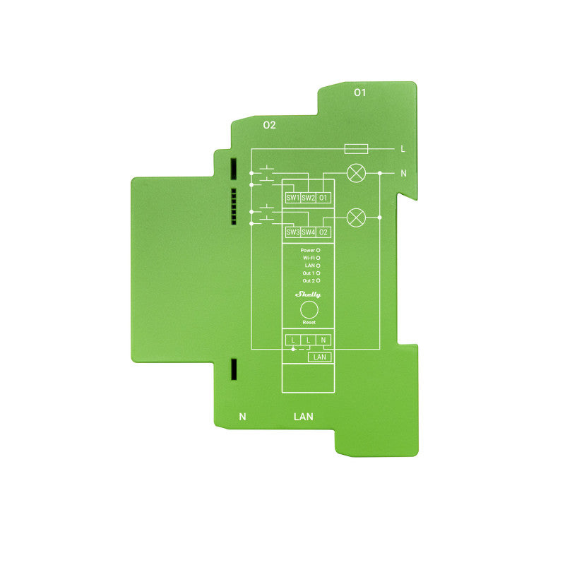 SHELLY - Módulo atenuador de carril DIN Wi-Fi de 2 canales con medida de energía Shelly Pro Dimmer 2PM